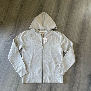 J.Crew crewcuts Full-Zip Hoodie Grey Boys XL 12-14 Hooded Sweatshirt NWT